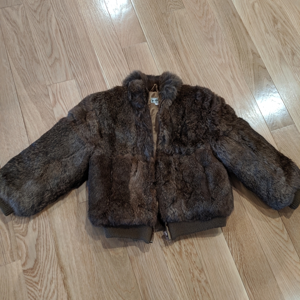 Rabbit fur bomber jacket 5 girls